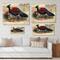 Designart - Vintage Birds In The Wild II - Traditional Print on Natural Pine Wood